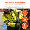 Ergodyne GloWear 8351 Hi-Vis Windbreaker Water-Resistant Jacket - Type R, Class 3 - Lime