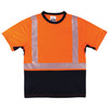 Ergodyne GloWear 8283BK Lightweight Performance Hi-Vis T-Shirt - Type R, Class 2, Black Bottom - Orange