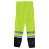 Ergodyne GloWear 8910BK Hi-Vis Pants - Class E, Black Bottom - Lime