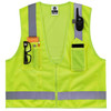 Ergodyne GloWear 8249Z Hi-Vis Surveyors Vest - Type R, Class 2, Zipper, Economy - Lime