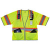 Ergodyne GloWear 8346Z Two-Tone Hi-Vis Surveyor Vest - Type R, Class 3, Zipper - Lime
