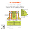 Ergodyne GloWear 8231TVK Hi-Vis Tool Tethering Safety Vest Kit - Type R, Class 2, Zipper, Dual Certified - Lime