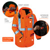 Ergodyne GloWear 8385 4-in-1 Hi-Vis Winter Jacket Parka - Type R, Class 3/2 - Orange