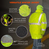 Ergodyne GloWear 8385 4-in-1 Hi-Vis Winter Jacket Parka - Type R, Class 3/2 - Lime