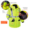 Ergodyne GloWear 8385 4-in-1 Hi-Vis Winter Jacket Parka - Type R, Class 3/2 - Lime