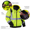 Ergodyne GloWear 8379 3-in-1 Hi-Vis Winter Bomber Jacket - Type R, Class 3 - Lime