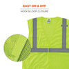 Ergodyne GloWear 8210HL-S Mesh Hi-Vis Safety Vest - Type R, Class 2, Hook & Loop, Economy, Single Size - Lime