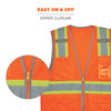 Ergodyne GloWear 8246Z-S Two-Tone Mesh Hi-Vis Safety Vest - Type R, Class 2, Zipper, Reflective Binding, Single Size - Orange