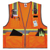 Ergodyne GloWear 8246Z-S Two-Tone Mesh Hi-Vis Safety Vest - Type R, Class 2, Zipper, Reflective Binding, Single Size - Orange