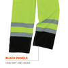 Ergodyne GloWear 8915BK Hi-Vis Rain Pants - Class E, Black Bottom - Lime