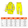 Ergodyne GloWear 8376K Lightweight Hi-Vis Rain Suit - Lime