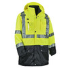 Ergodyne GloWear 8388 4-in-1 Hi-Vis Winter Jacket Parka with Black Bottom - Type R, Class 3/2 - Lime