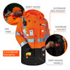 Ergodyne GloWear 8388 4-in-1 Hi-Vis Winter Jacket Parka with Black Bottom - Type R, Class 3/2 - Orange