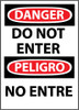 Floor Sign - Dbl Side - Caution Do Not Enter Caution Hazardous Area (Bilingual) - 19X12 - FS31