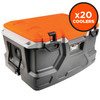 Ergodyne Chill-Its 5171 Industrial Hard Sided Cooler - 48 Quart - Orange and Gray - Pallet of 20