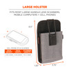 Ergodyne Squids 5544 Barcode Scanner Holster for Phone Size Mobile Computers - Belt Clip + Loops - Gray - L