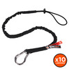 Ergodyne Squids 3100 Tool Lanyard - Carabiner and Cinch Loop - 10lbs - Black - 10-pack