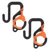 Ergodyne Squids 3178 Locking Aerial Bucket Hook with Tethering Point - Black and Orange - 3in (7.6cm) - 2-pack