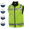 DRIFIRE IA Hi-Vis FR Fleece Lined Vest Class 2 - DF2-CM-G2VC2-HY-_ _