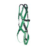 MSA V-FORM Harness w/Back D-Ring - Tongue Buckle Leg Straps Quick Connect Chest Buckle - Extra Small - 10206057