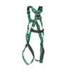 MSA V-FORM Harness w/Back D-Ring - Tongue Buckle Leg Straps Quick Connect Chest Buckle - Super Extra Large - 10206060