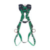 MSA V-FORM Harness w/Back, Front & Side D-Rings - Tongue Buckle Leg Straps Quick Connect Chest Buckle - Super Extra Large - 10206072