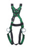 MSA V-FORM Harness w/Back, Front & Side D-Rings - Qwik-Fit Leg Straps Quick Connect Chest Buckle - Extra Small - 10206081