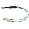 Safewaze Leading Edge 6' Energy Absorbing Lanyard: Dual Leg, D-ring, Snap Hooks - 021-2062