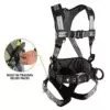 Safewaze PRO+ Slate Construction Harness: Alu 3D, Alu QC Chest, TB Legs, Trauma relief (XS) - 023-1255
