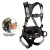 Safewaze PRO+ Slate Construction Harness: Alu 3D, Alu QC Chest, TB Legs, Trauma relief (S) - 023-1256