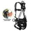 Safewaze PRO+ Slate Construction Harness: Alu 3D, Alu QC Chest/Legs, Trauma Relief (2X) - 025-1761
