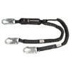 Safewaze PRO 6' Stretch Energy Absorbing Lanyard: 12' FF Dual Leg, Steel Snap Hooks - FS88761-FF