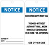 Tags - Notice: 6X3 - Unrip Vinyl - Pack of 25 W/ Grommet - RPT38G