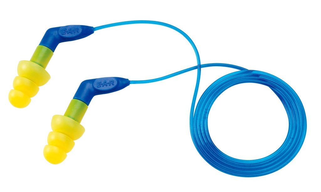 3M E-A-R UltraFit Corded Ear Plugs - 25dB Noise Reduction, 10 Pair Pack (Model 40038)