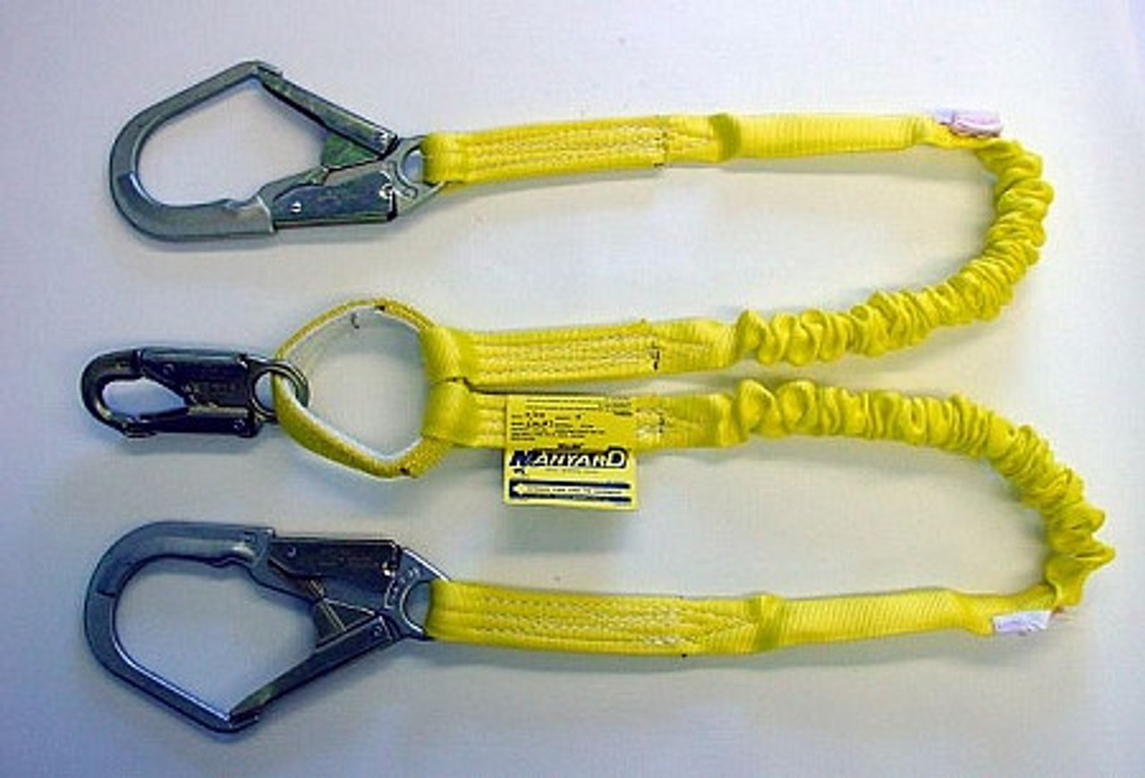 Miller 6 ft. Manyard Double Leg Lanyard w/ 1 Snap Hook and 2 Rebar Hooks -  231WRS-Z7/6FTYL - Jendco Safety Supply