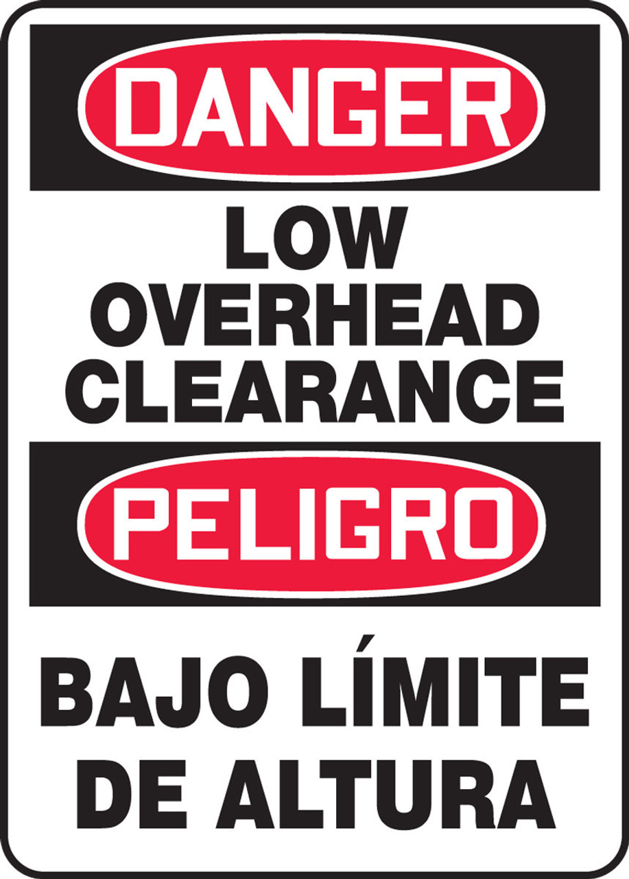 low overhead clearance signs