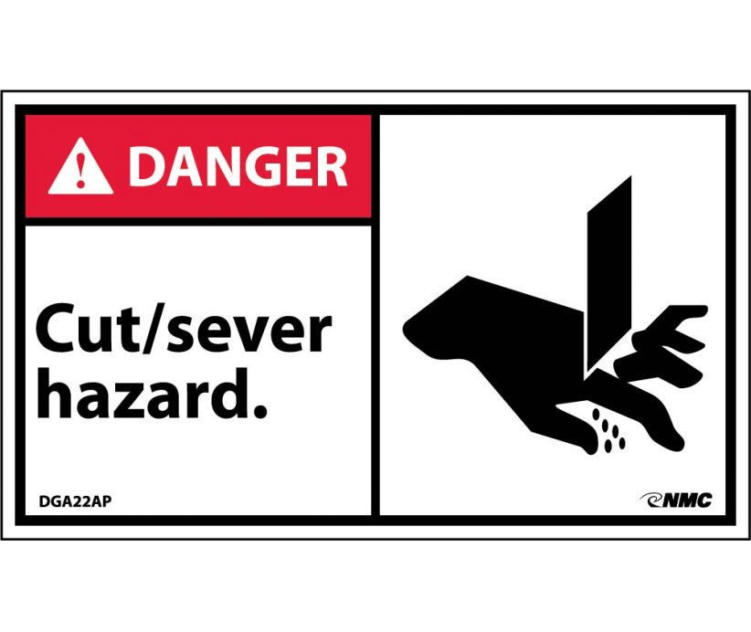 Danger Cut/Sever Hazard (Graphic) 3X5 Ps Vinyl 5/Pk - Jendco Safety Supply