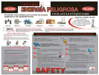 Poster - Hazardous Energy Lockout/Tagout - Spanish - 18X24 - SPPST006 ...