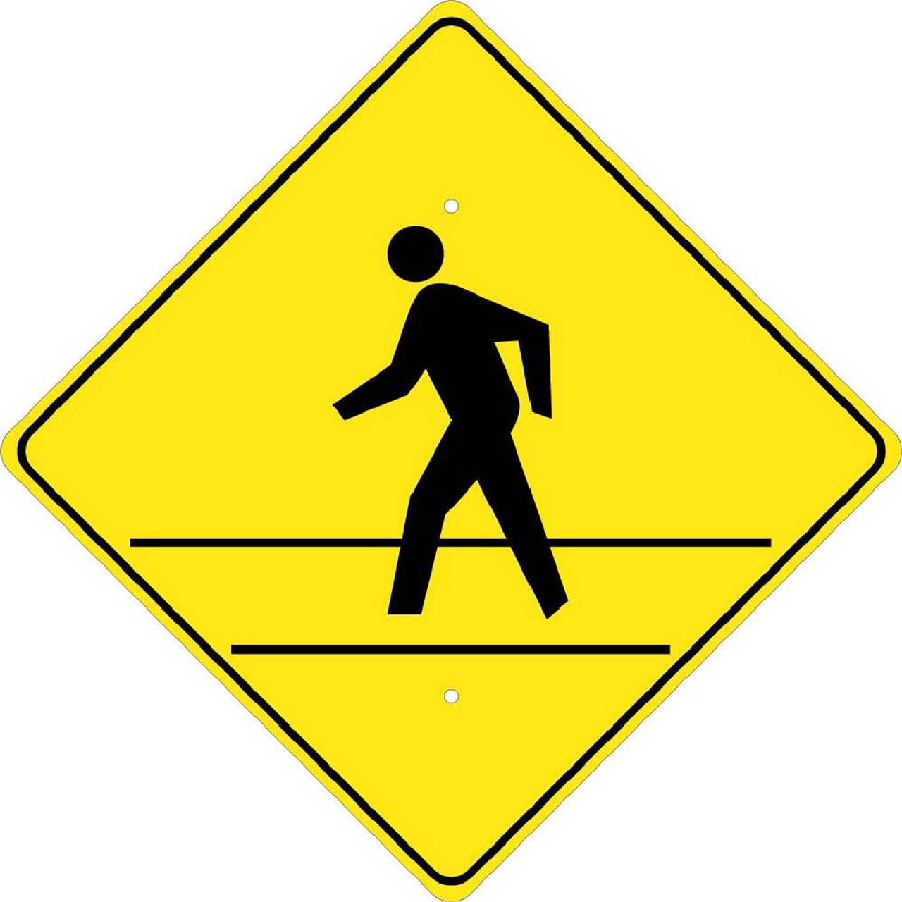 Accuform 18 X 12 Black And Yellow Engineer Grade Reflective Aluminum  Traffic Signs CAUTION SLOW DOWN PEDESTRIAN TRAFFIC
