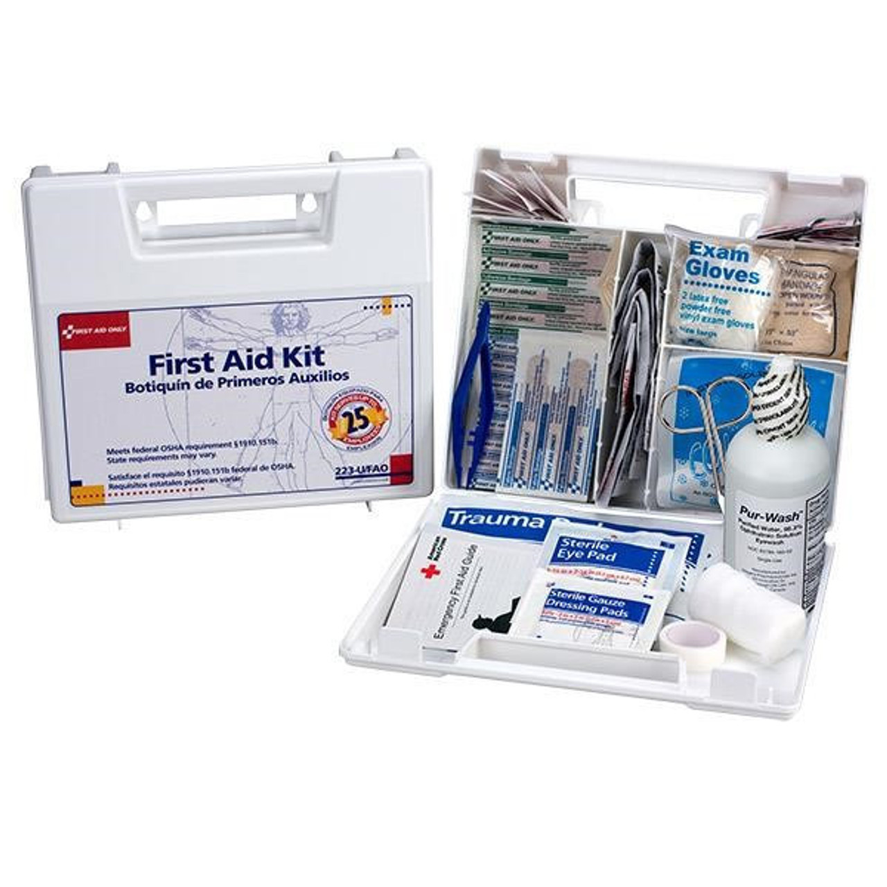 25-Person Bulk First Aid Kit w/ Dividers - 223UFAO