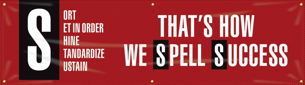 5S Motivational Banner: Sort - Set In Order - Shine - Standardize