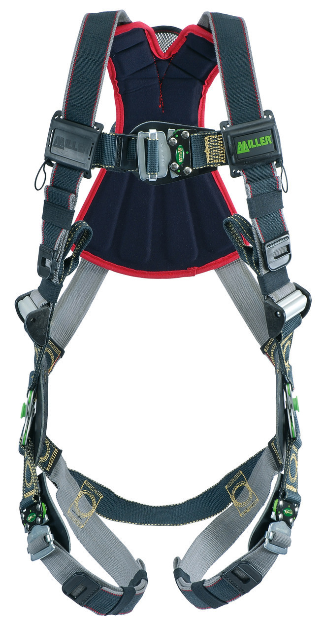Miller RKNFD-QC/S/MBK Revolution Harness with Kevlar-Nomex Webbing Front D-Ring and Quick-Connect Leg Buckles Small/Medium Black Miller RKNFD-QC/S/MBK Revolution Harness with Kevlar-Nomex Webbing Front D-Ring and Quick-Connect Leg Buckles Small/Medium Black