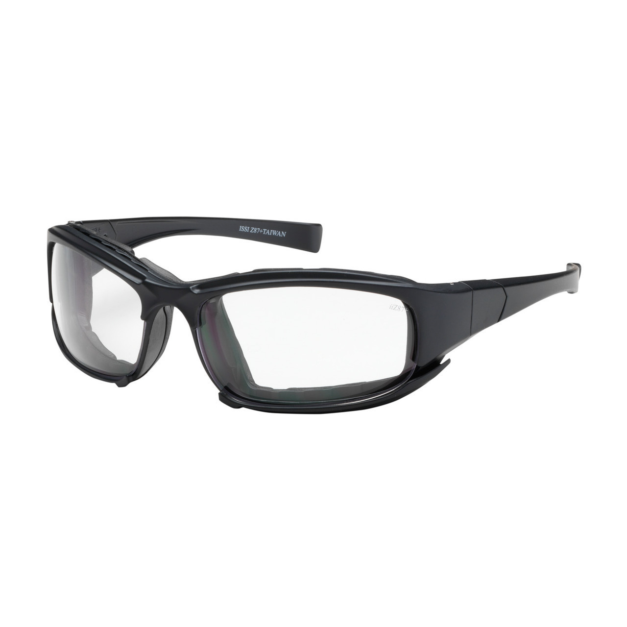 PIP Cefiro Full Frame Safety Glasses with Black Frame, Rubber Foam Padding,  Clear Lens and Anti-Scratch / Anti-Fog Coating - 250-CE-10090 - 12/Pair