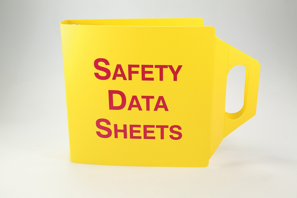 OSHA Compliant SDS Holder Complete MSDS/SDS Wall Station Kit - 3" Binder, Wire Rack, Signs, Labels & Chain For Workplace Safety SDS Binder Wall Station