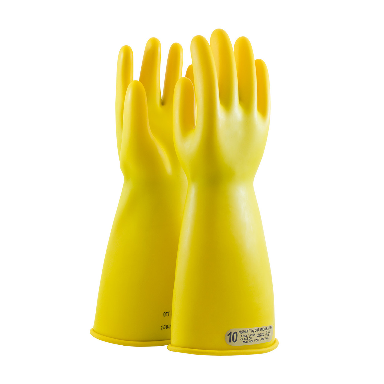 NOVAX Insulating Gloves Class 00 Rubber Glove w/Straight Cuff - 14