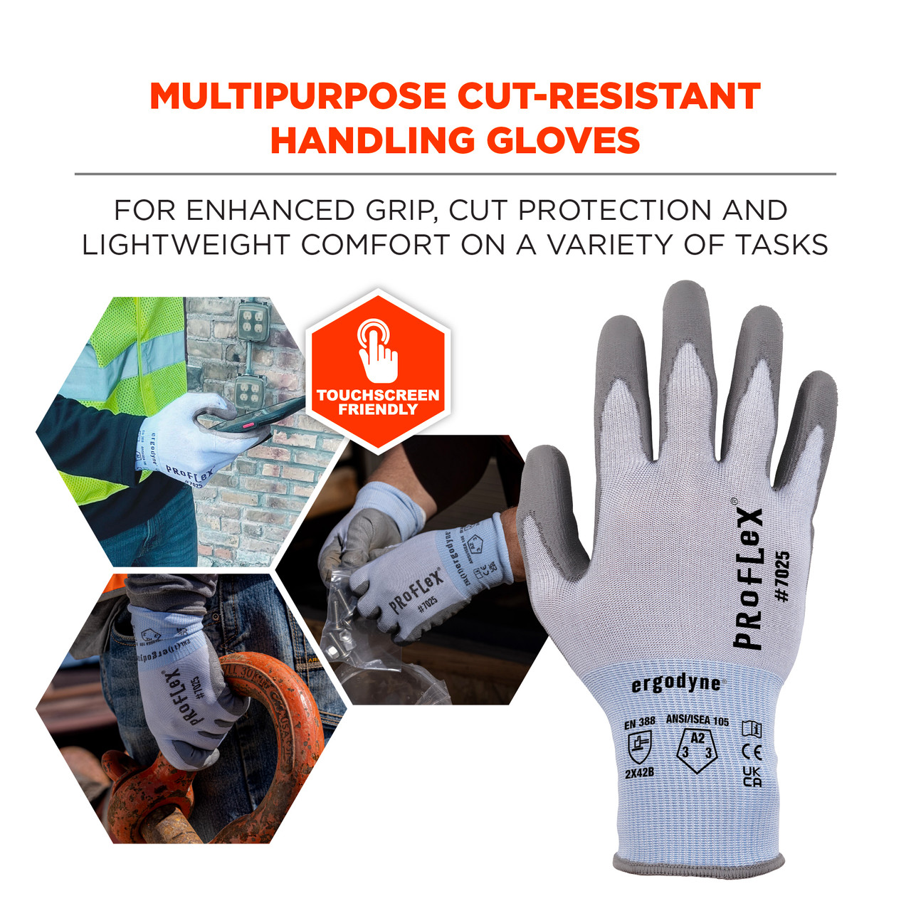 ANSI/ISEA 105-2016 A2 PU Coated CR Gloves
