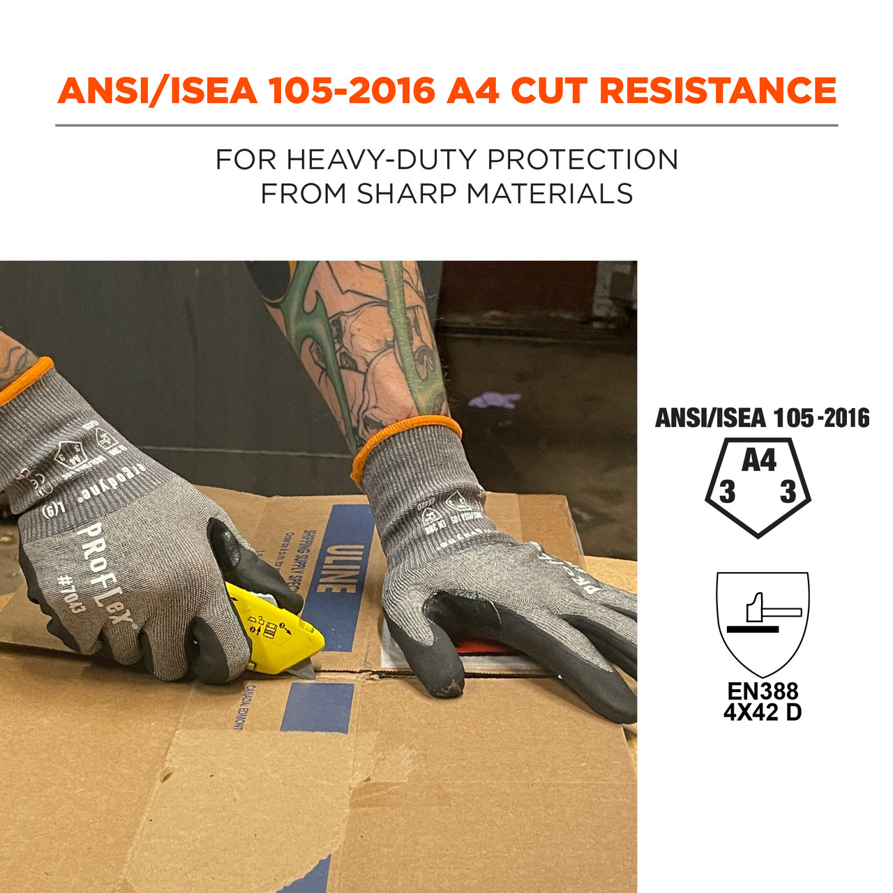 Ergodyne ProFlex 7043 Nitrile Coated Cut-Resistant Gloves ANSI