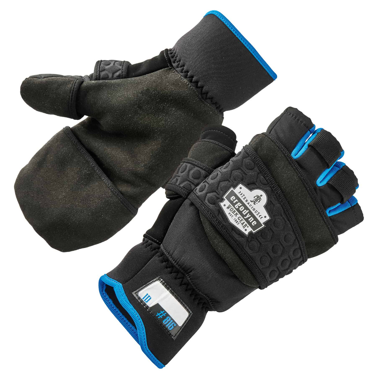 Ergodyne ProFlex 816 Thermal Half Finger Winter Work Gloves Flip