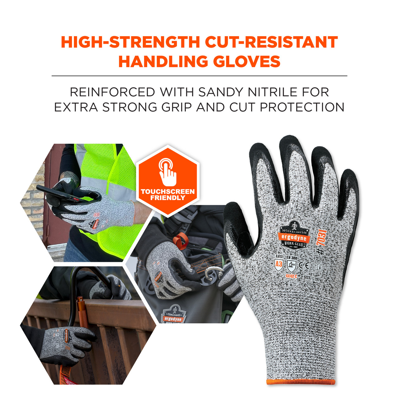 ANSI/ISEA 105-2016 A3 PU Coated CR Gloves