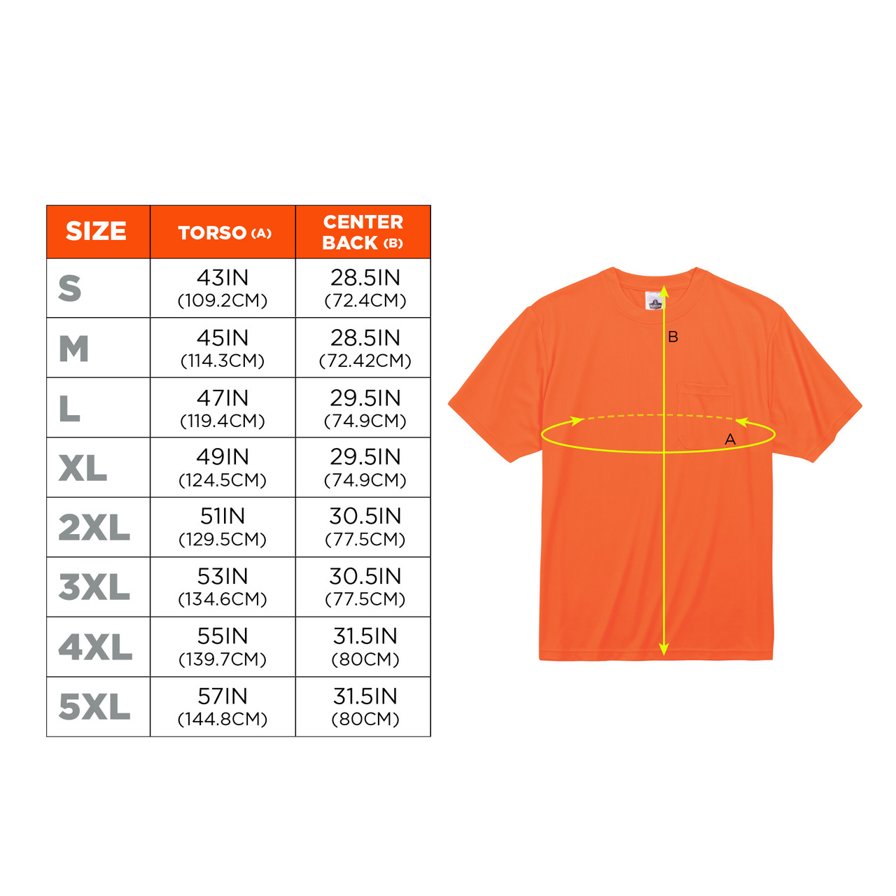 Ergodyne GloWear 8089 5XL Orange Non-Certified T-Shirt